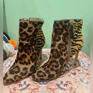 Guess Bootie Heeled Leopard Print-Woman's Size 5